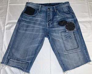 Parish Nation Blacktop Legends Patchwork Denim Jorts Size 36 #6